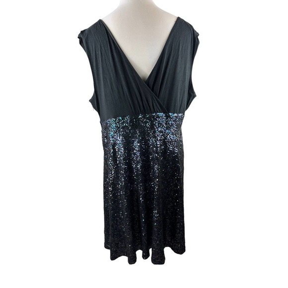 Torrid Special Occasion Black Sequin Skater Dress Black Women's Plus Size 24 - Picture 7 of 10